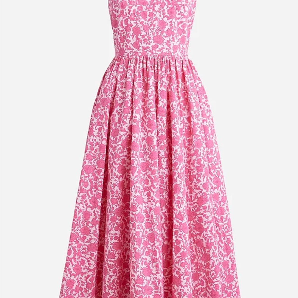 J. Crew Pink and White Floral Midi Dress - Picture 2 of 3